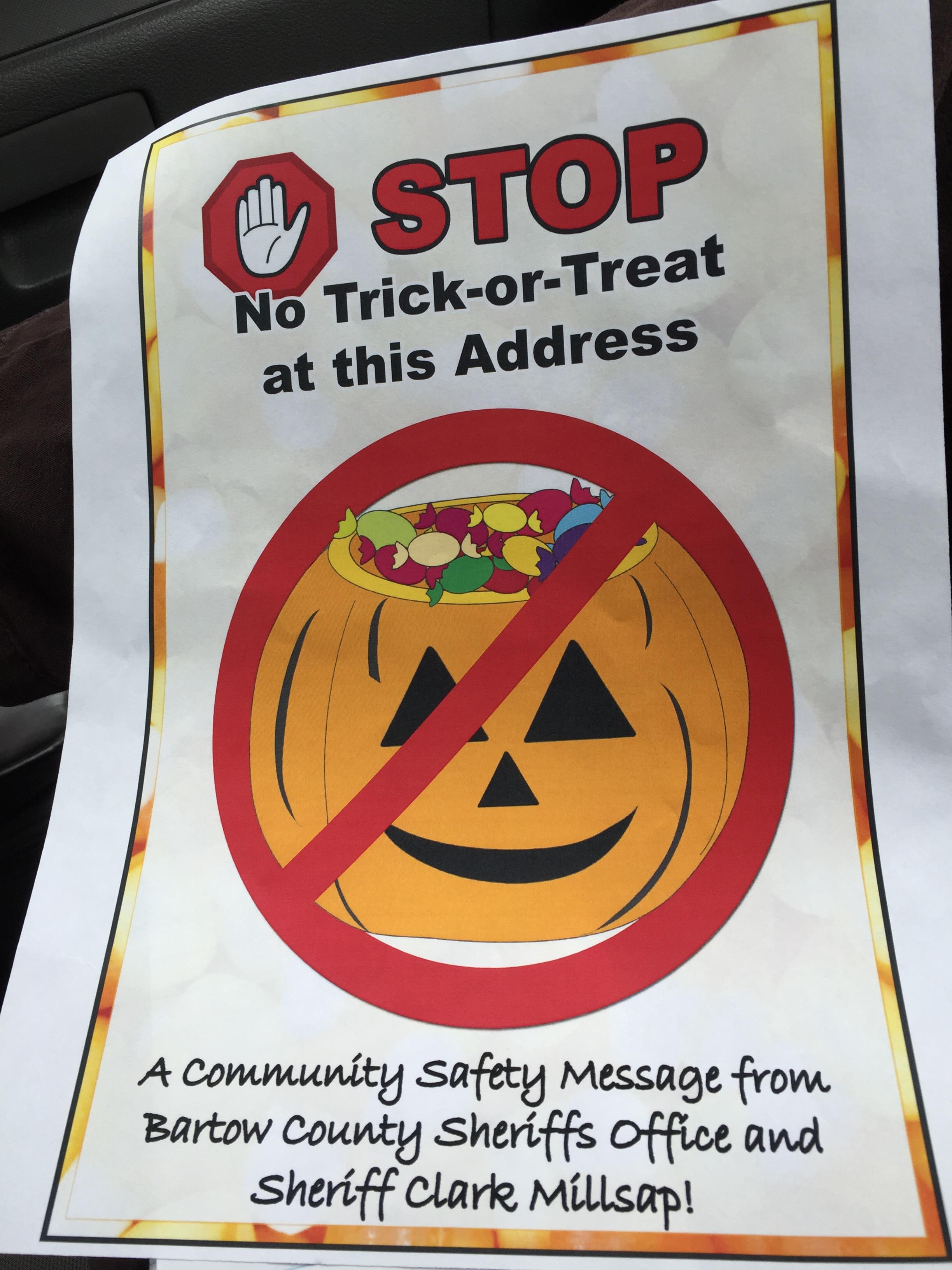 Stop Sign Signals Out Registered Sex Offenders On Halloween 2084