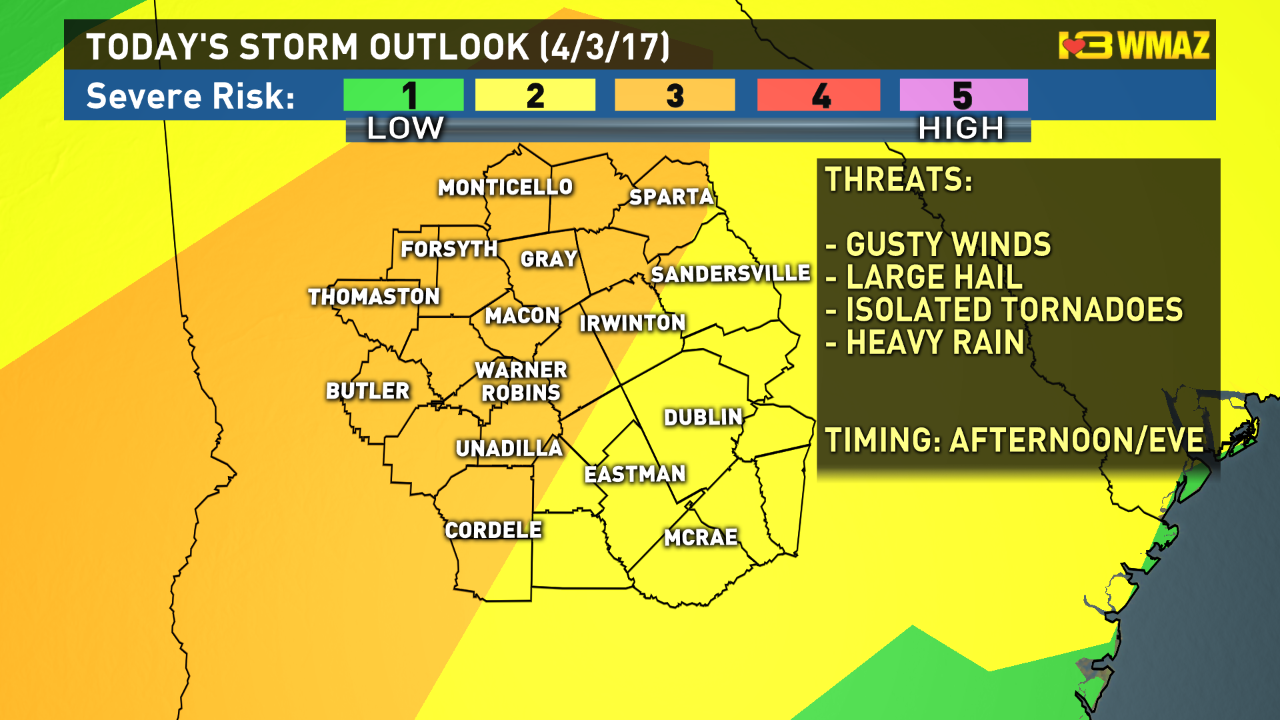 Severe Storms Likely Monday | 13wmaz.com