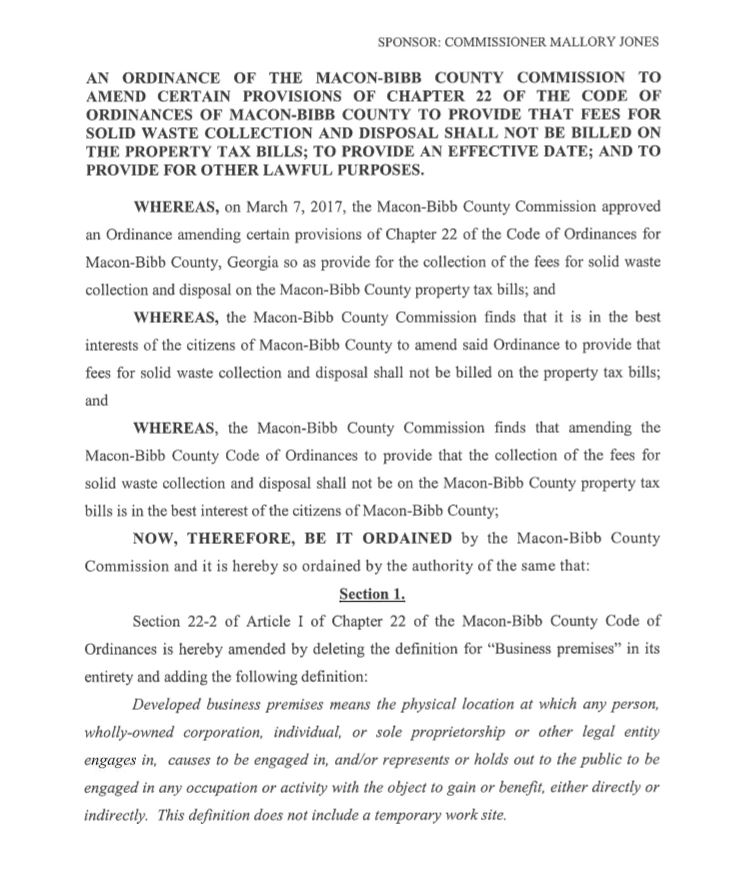 Vacant homes in Bibb County will start getting garbage bills