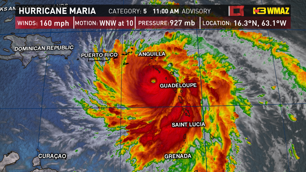 Category 5 Maria approaching Puerto Rico | 13wmaz.com